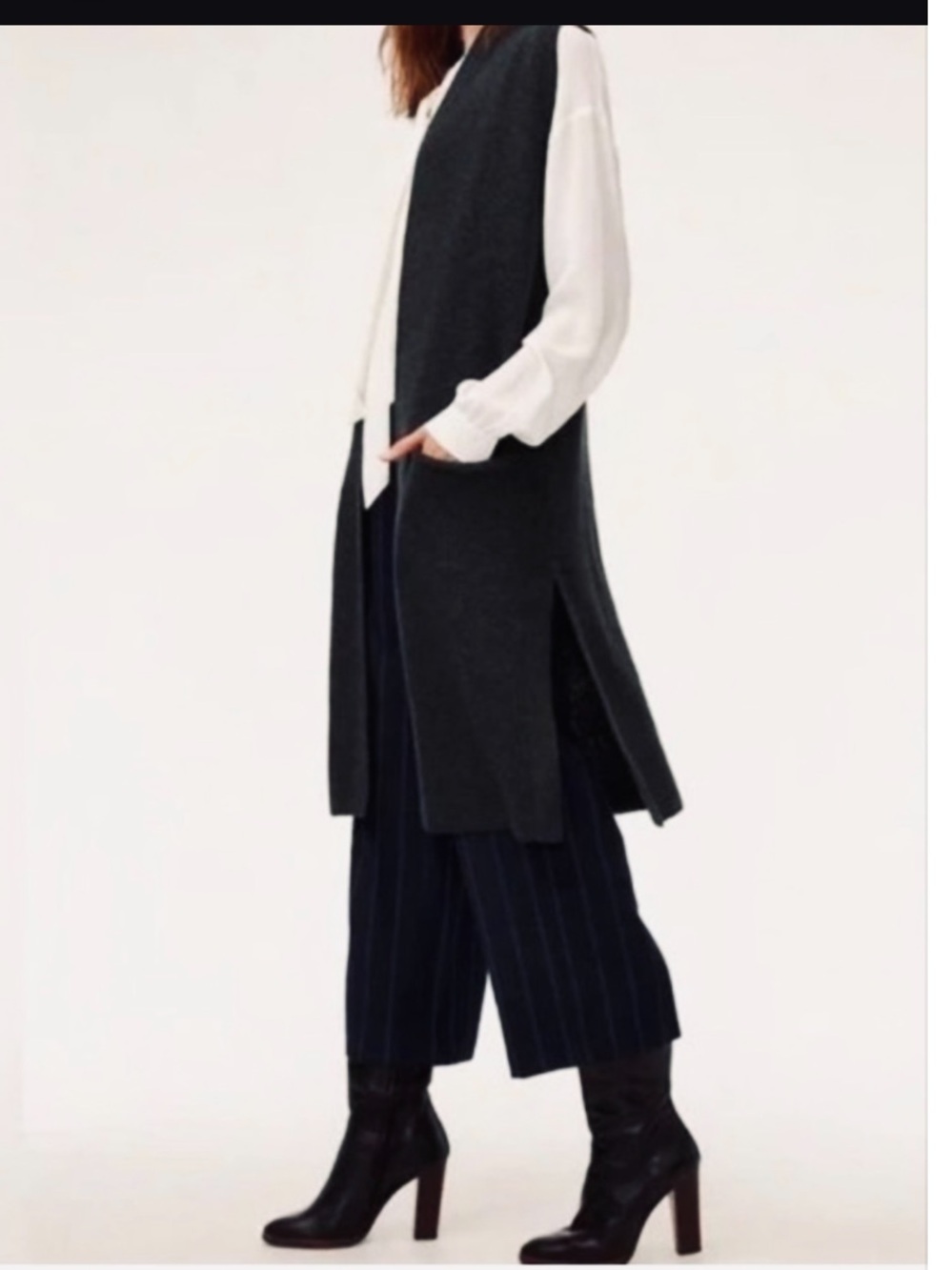 Babaton 100% Wool Sleeveleas Duster Size XXS